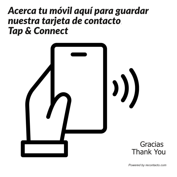 Tarjetas de contacto digitales con NFC para restaurantes y bares